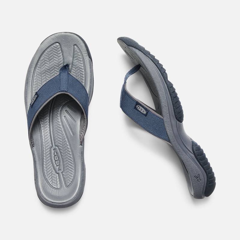 Keen Kona Flip II Zehentrenner Herren DE-97431 Dress Blues/Steel Grey - Keen Herrenschuhe Grau